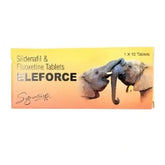 Eleforce Sildenafil & Fluoxetine Tablets packaging featuring elephants, designed for health support.